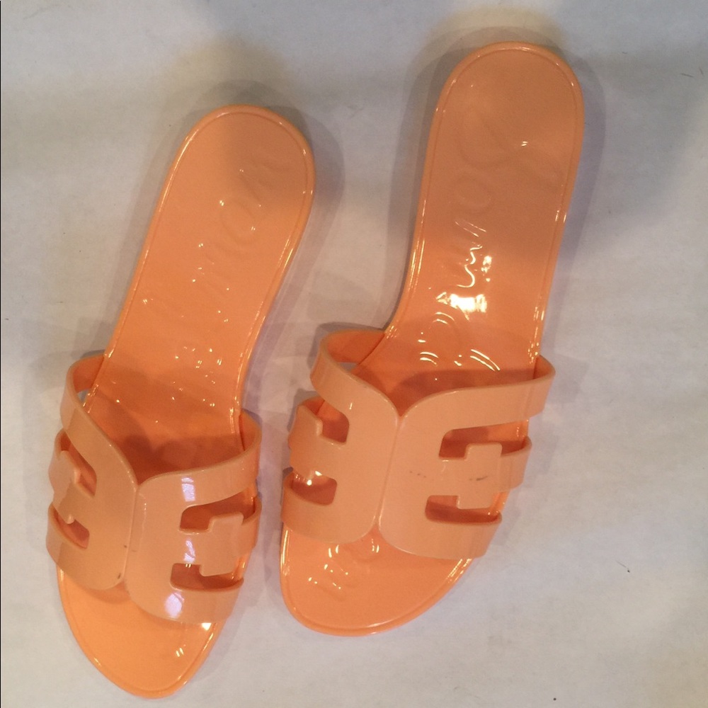 Sam Edelman Peach Pearl Bay Jelly Slides Size 10M NWT